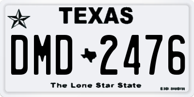 TX license plate DMD2476