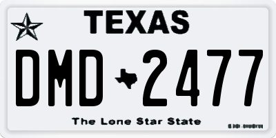 TX license plate DMD2477