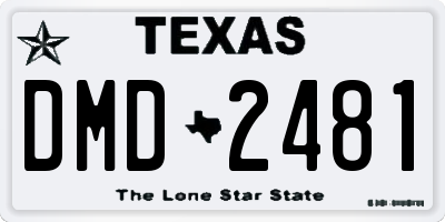 TX license plate DMD2481