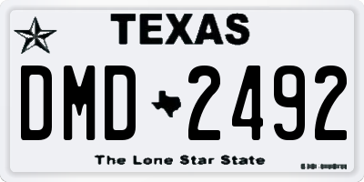 TX license plate DMD2492