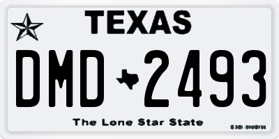 TX license plate DMD2493