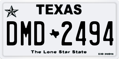 TX license plate DMD2494