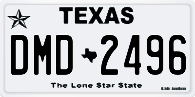 TX license plate DMD2496