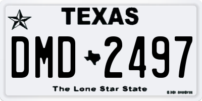 TX license plate DMD2497