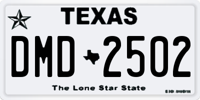 TX license plate DMD2502