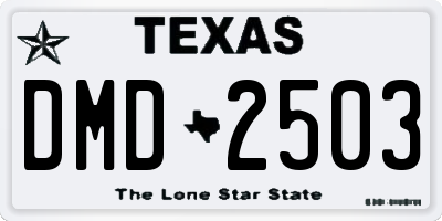 TX license plate DMD2503