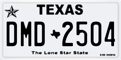 TX license plate DMD2504