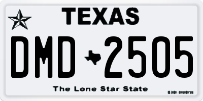 TX license plate DMD2505