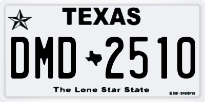 TX license plate DMD2510