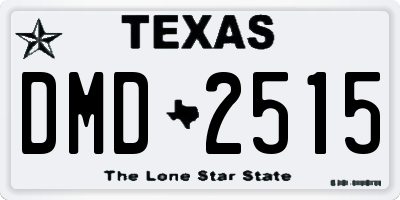 TX license plate DMD2515