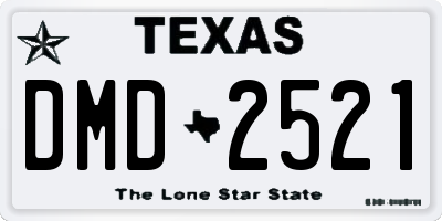 TX license plate DMD2521