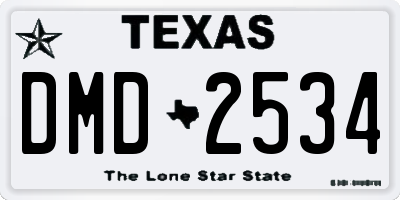 TX license plate DMD2534