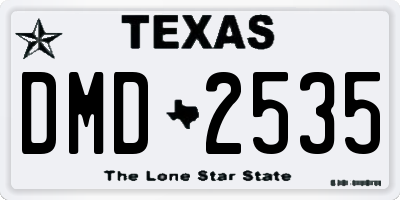 TX license plate DMD2535
