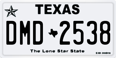 TX license plate DMD2538