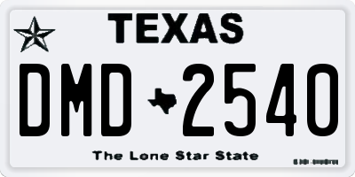 TX license plate DMD2540