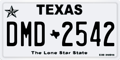 TX license plate DMD2542
