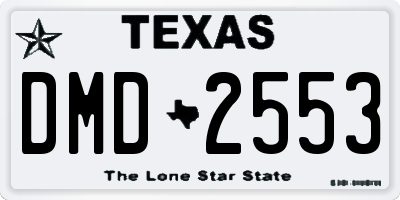 TX license plate DMD2553