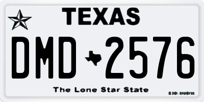 TX license plate DMD2576