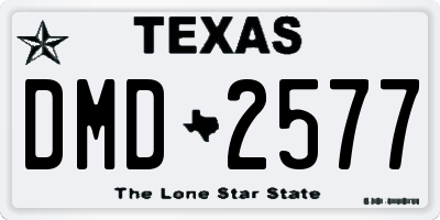TX license plate DMD2577