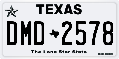 TX license plate DMD2578