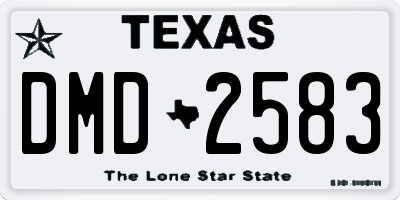 TX license plate DMD2583