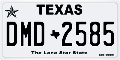 TX license plate DMD2585