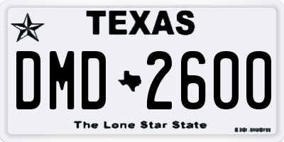 TX license plate DMD2600