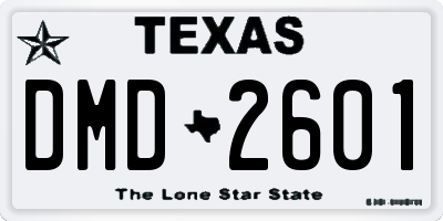 TX license plate DMD2601