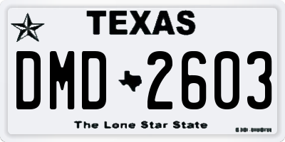 TX license plate DMD2603