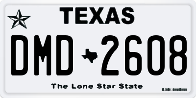 TX license plate DMD2608