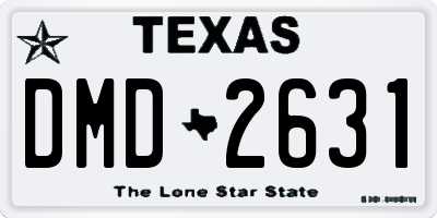 TX license plate DMD2631