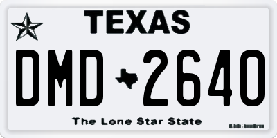 TX license plate DMD2640