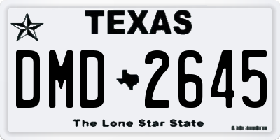 TX license plate DMD2645