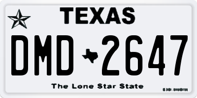 TX license plate DMD2647