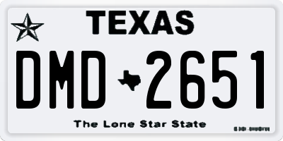 TX license plate DMD2651