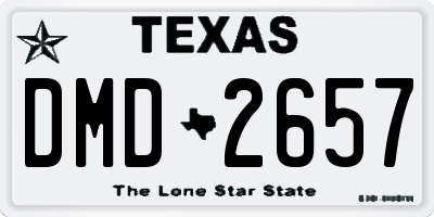 TX license plate DMD2657