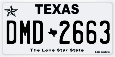TX license plate DMD2663
