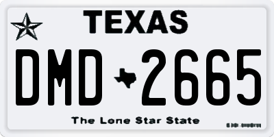 TX license plate DMD2665