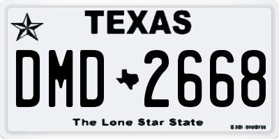 TX license plate DMD2668
