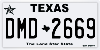 TX license plate DMD2669