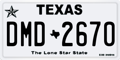 TX license plate DMD2670