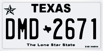 TX license plate DMD2671