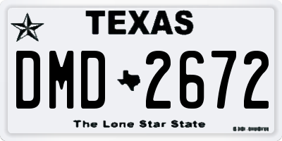 TX license plate DMD2672