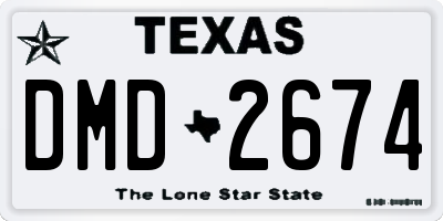 TX license plate DMD2674