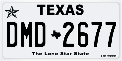 TX license plate DMD2677