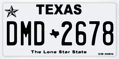 TX license plate DMD2678