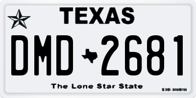 TX license plate DMD2681