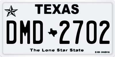 TX license plate DMD2702