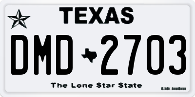 TX license plate DMD2703