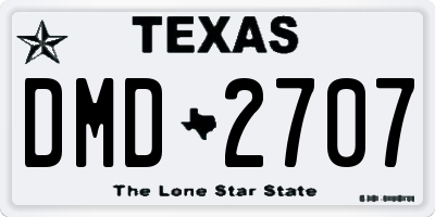 TX license plate DMD2707
